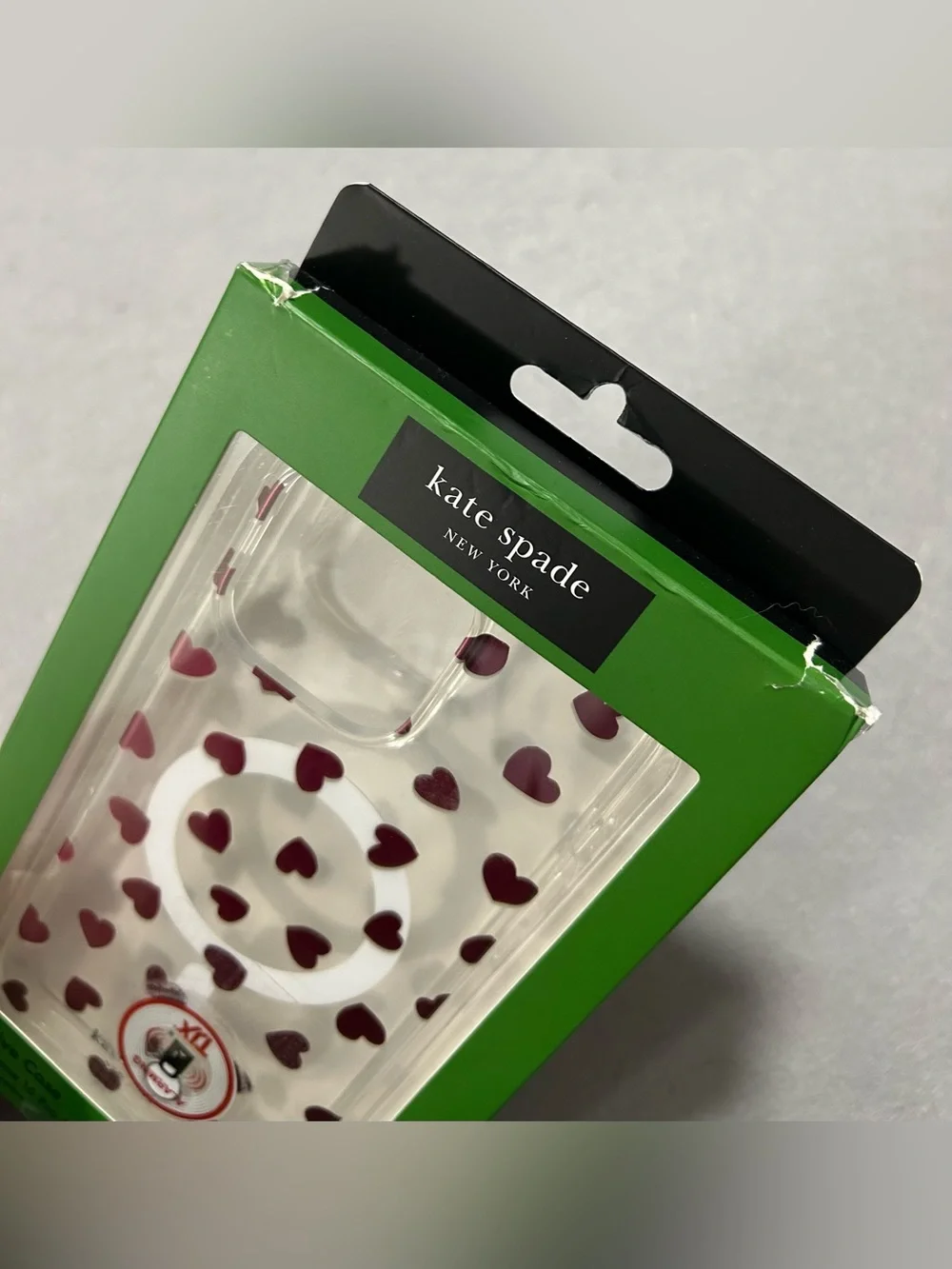Kate Spade New York iPhone 16 PRO MAX MagSafe Case, Red Hearts (Clear) NWT